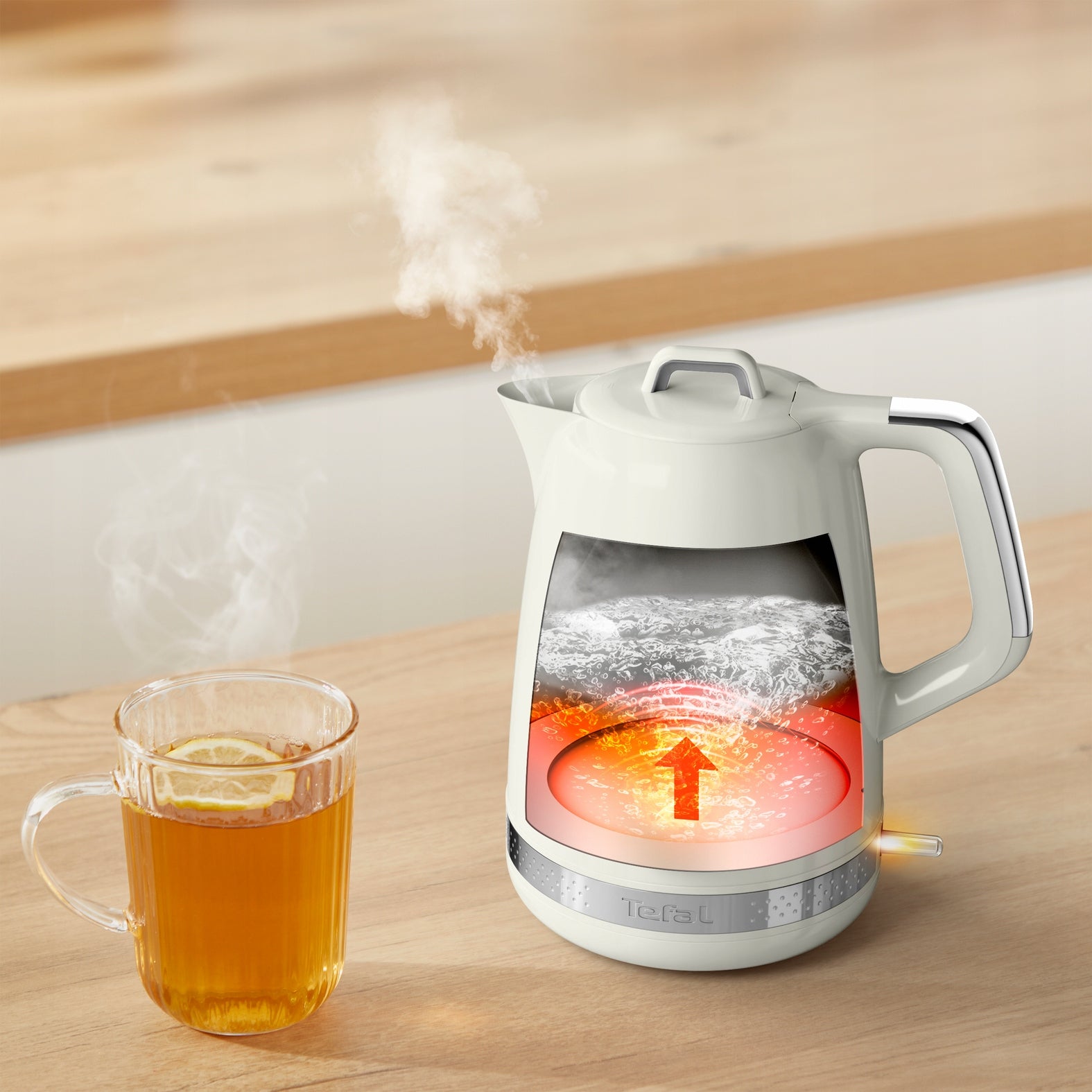 Electric kettle TEFAL Soleil KO355A wireless 2400W 1,7l Dominant color beige
