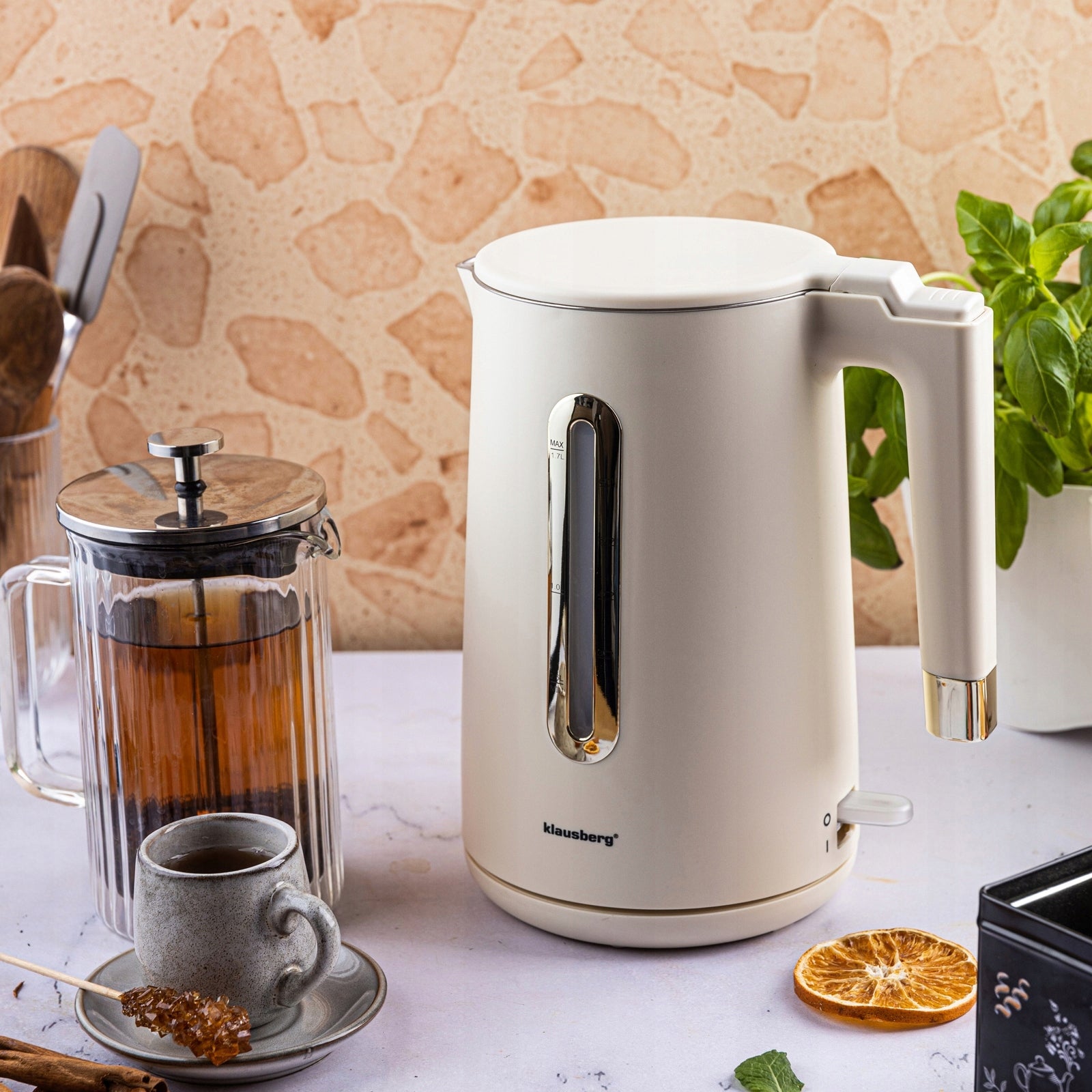 Electric kettle WIRELESS Klausberg KB9004 1800 W 1,7 l beige Manufacturer code KB-9004