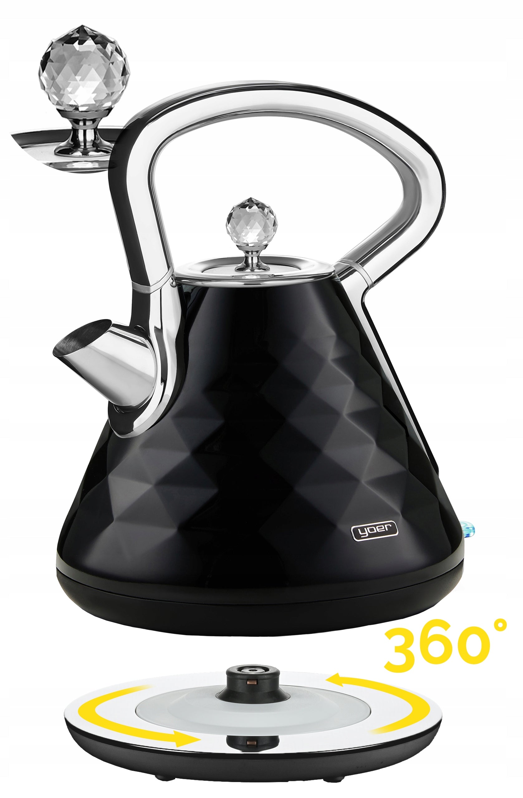 Electric kettle Wireless Yoer 1,7L 3000W black/chrome +DIAMENT Manufacturer code EK01BK
