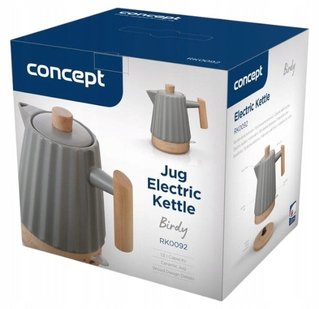 Electric kettle dark grey RK0092 CONCEPT 1500W 1,5L Material ceramic