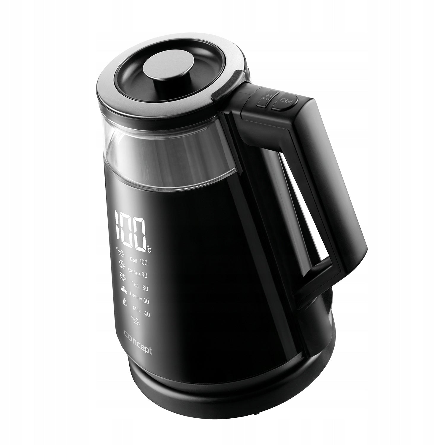 Electric kettle glass temperature control Concept 1700W 1,7l black Brand Concept