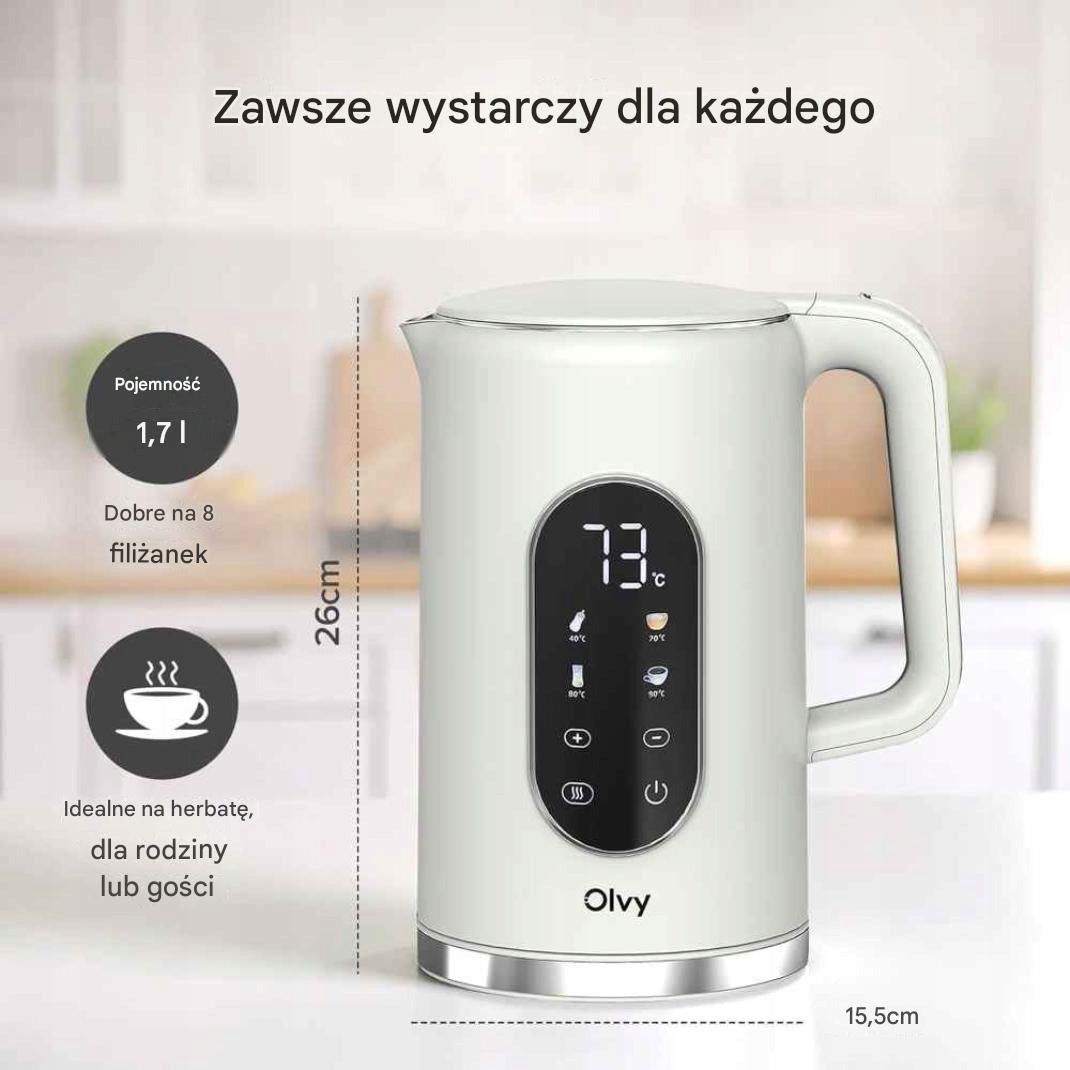 Electric kettle touch temperature control Olvy 2200 W 1,7 l beige Power 2200 W