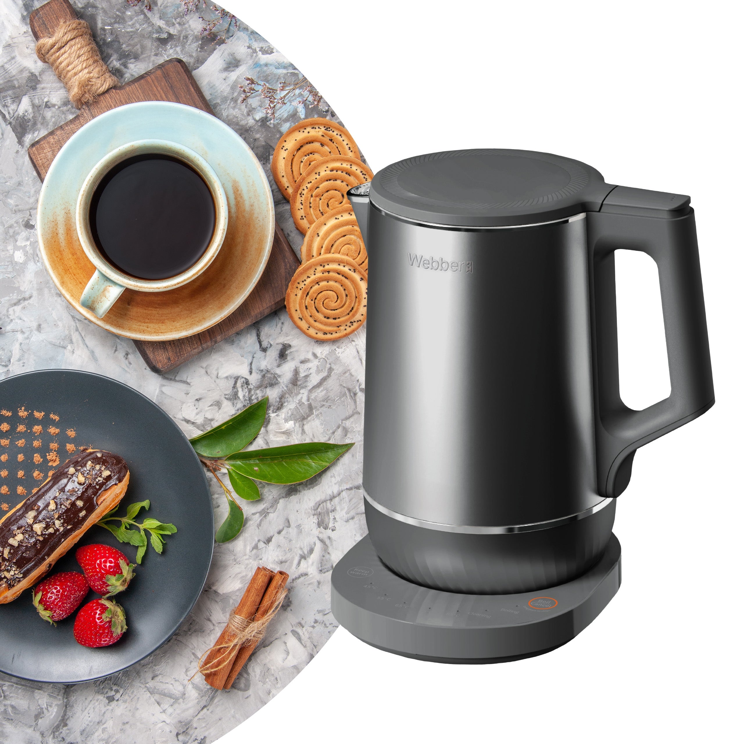 Electric kettle wireless TEMPERATURE CONTROL Webber 1.7L 1800W Power 1800 W