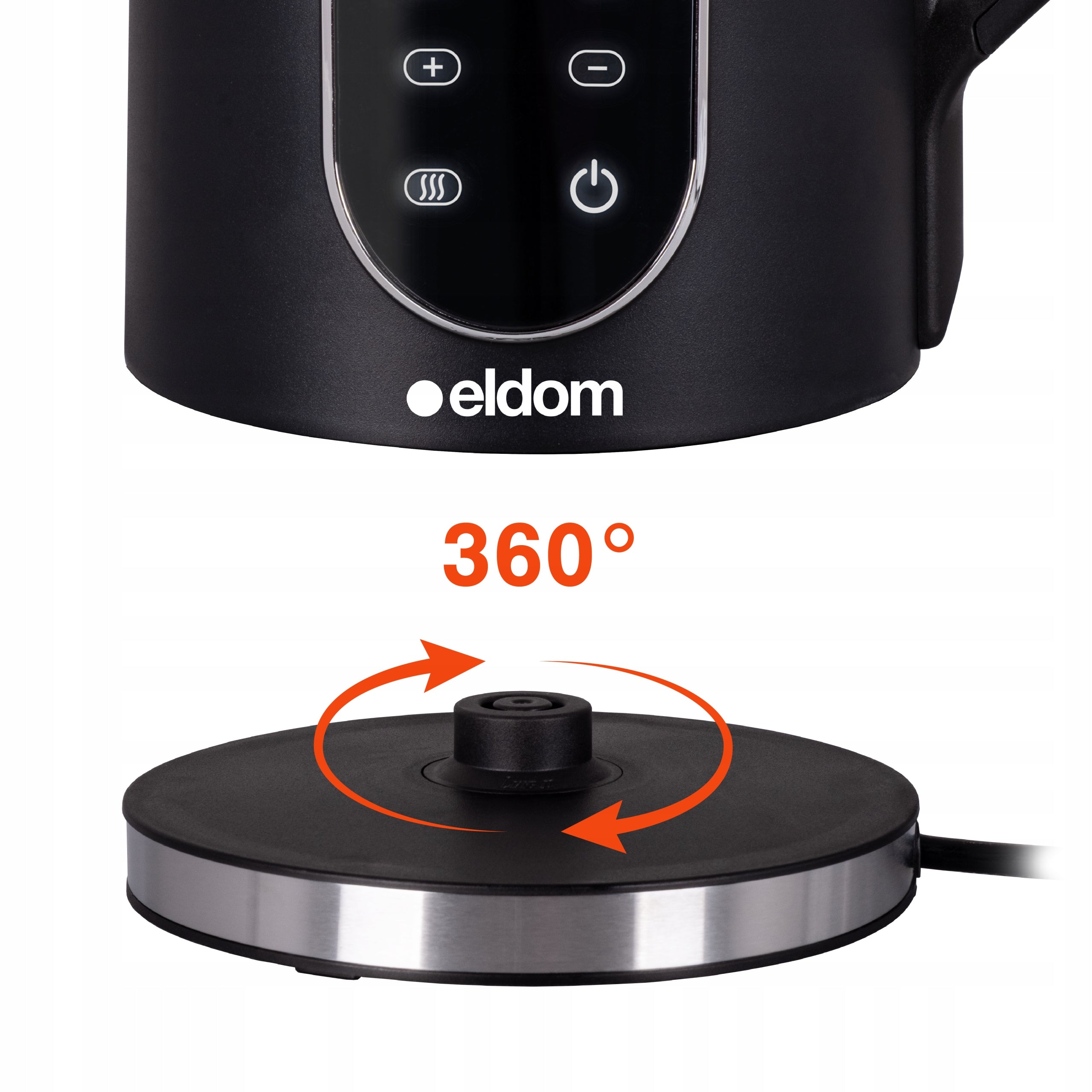 Electric kettle wireless adjustment touch panel 2200W 1,7L Eldom Dominant color black