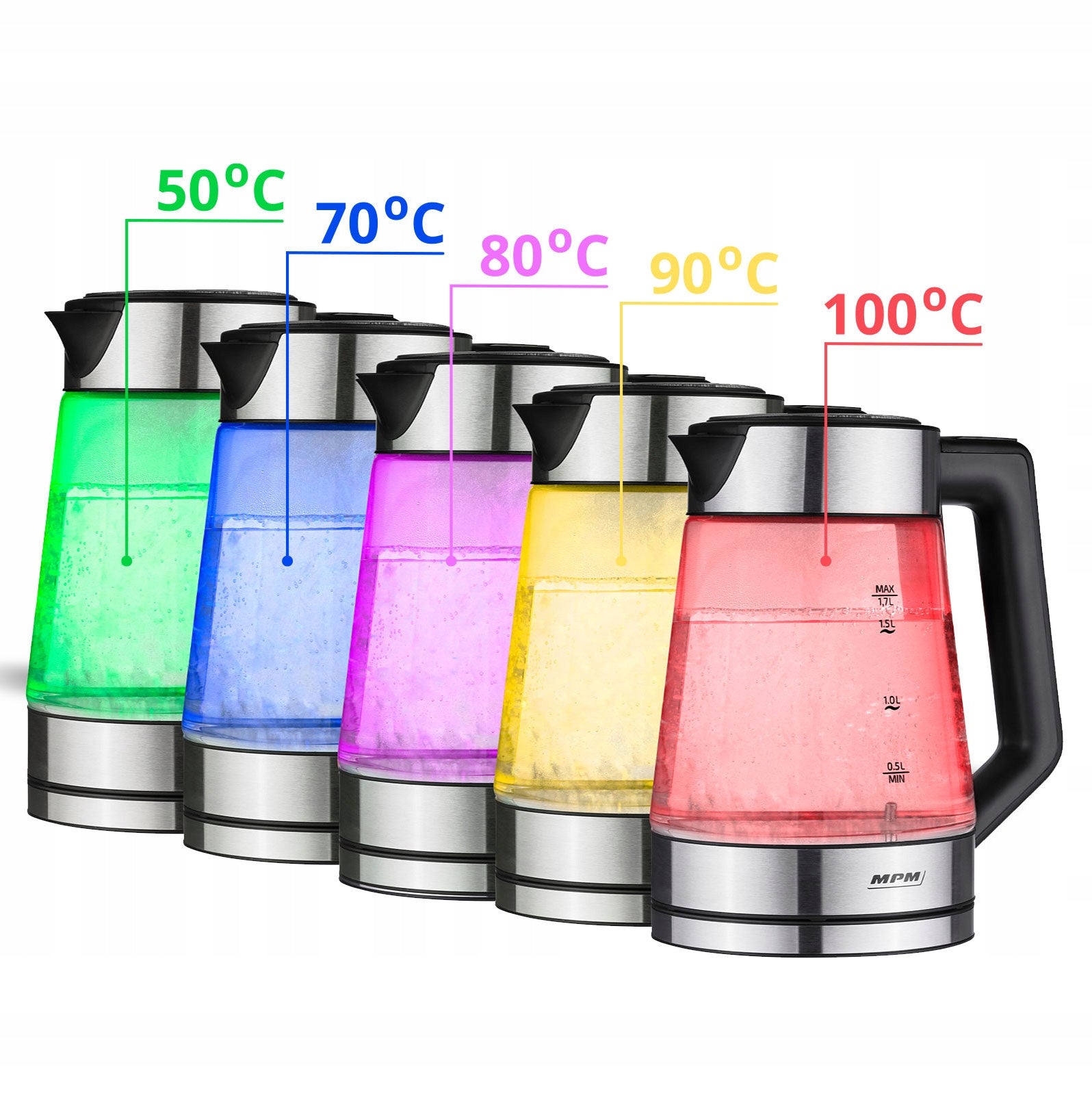 Electric kettle wireless temperature control glass MPM MCZ-116 Packaging status original
