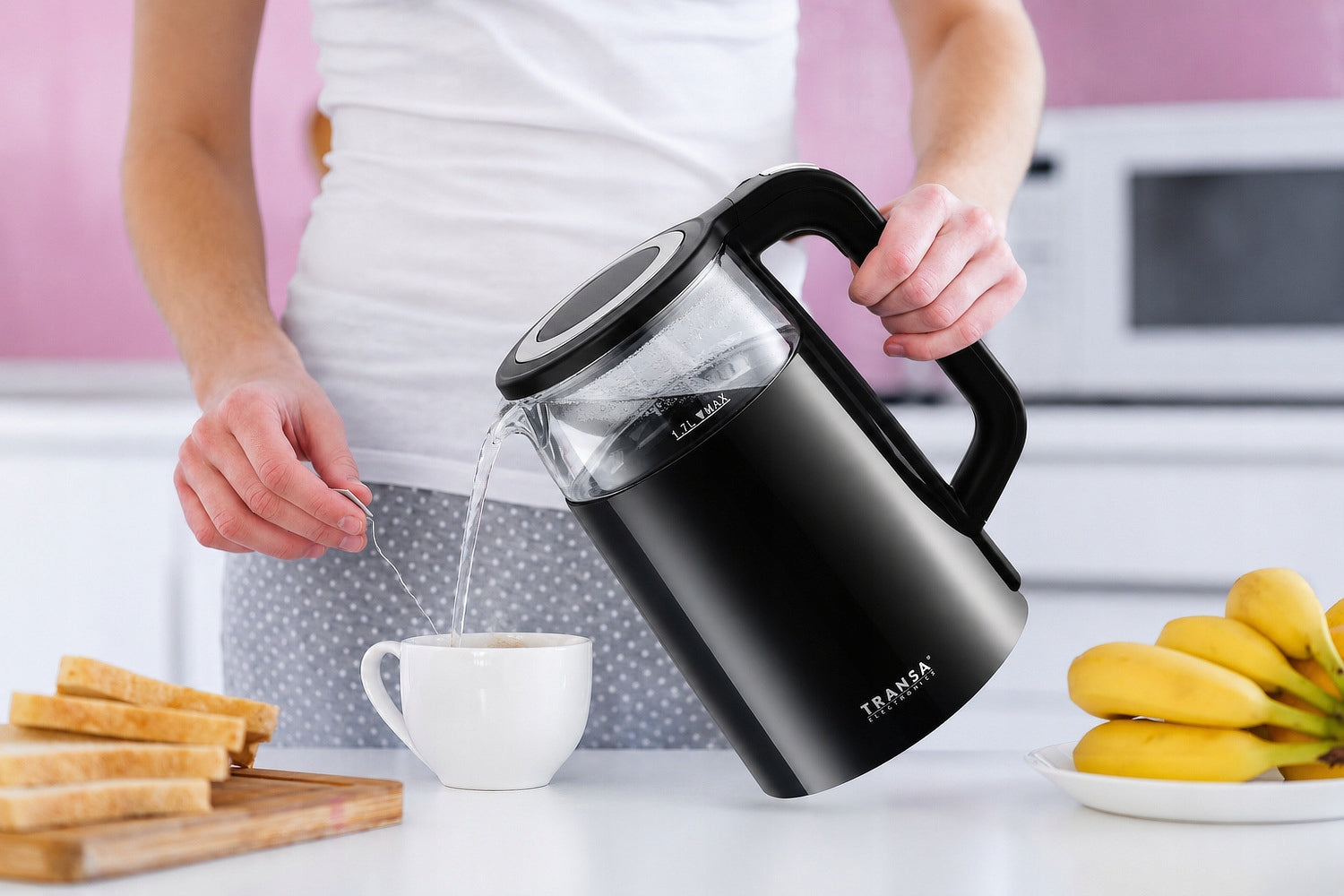 Electric kettle with TEMPERATURE CONTROL LCD PANEL 1,7 L 2200 W Model MultiTouch Black