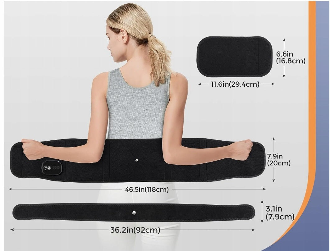 Electric lumbar heated belt for back massager warms and VIBRATES Medical device no