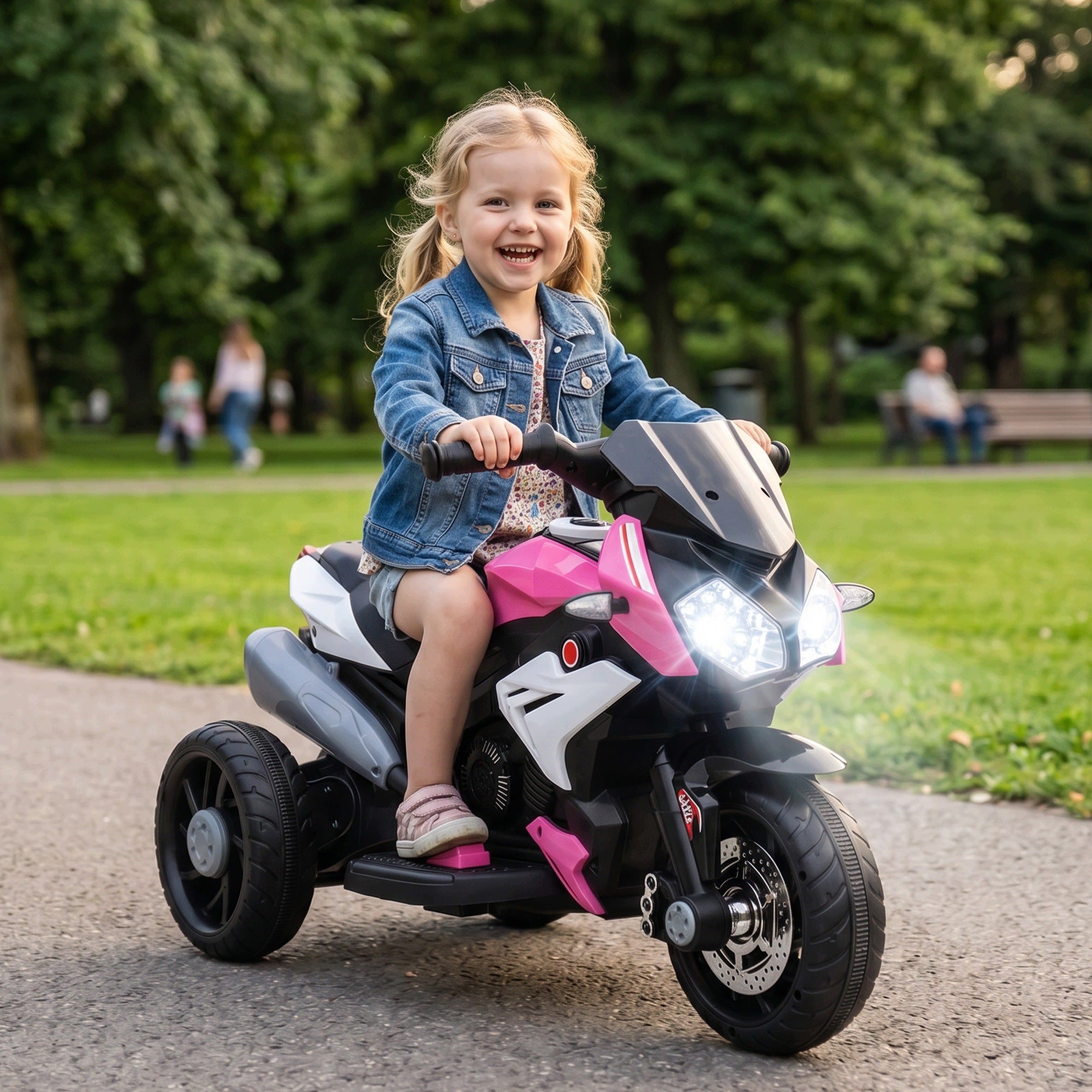 Electric motorbike for children HOMCOM with music, 3 km/h, 3-5 years old, pink Packaging status original