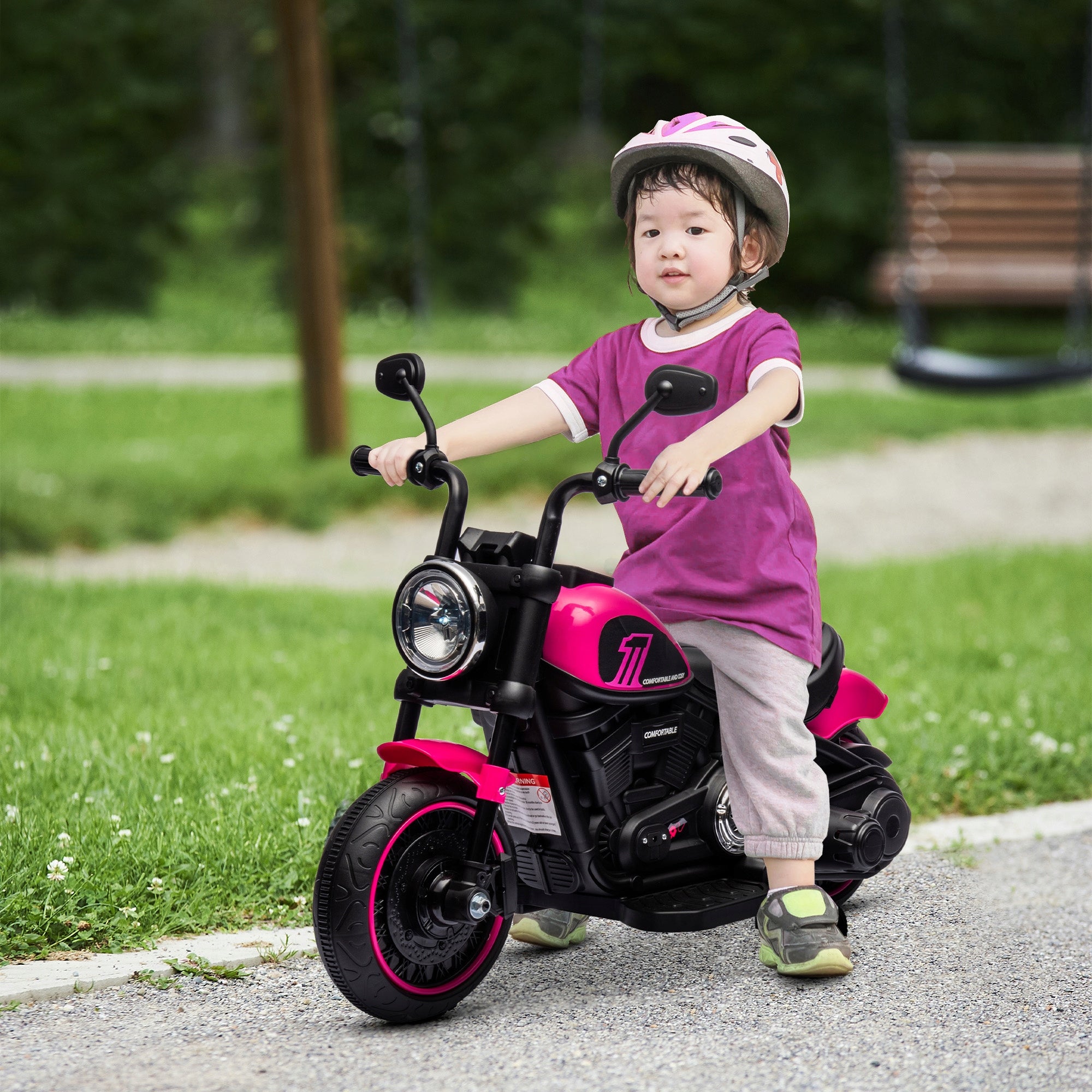 Electric motorcycle for children HOMCOM pink/black 76x42x57 cm Brand Homcom