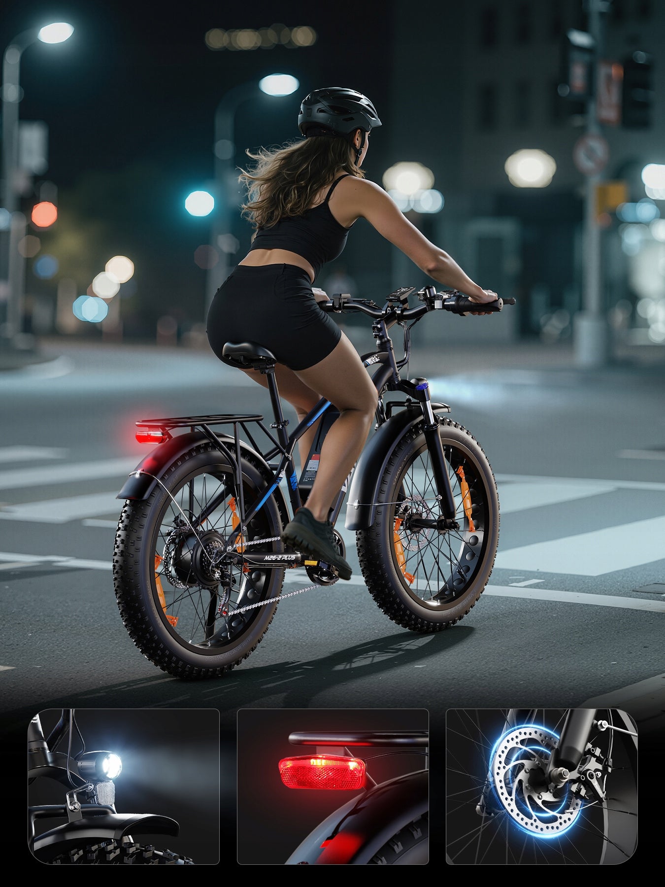 Electric mountain bike VARUN M26-2 PLUS 26X4'' 250W 25KM/H 48V 18AH 160HP Frame size L
