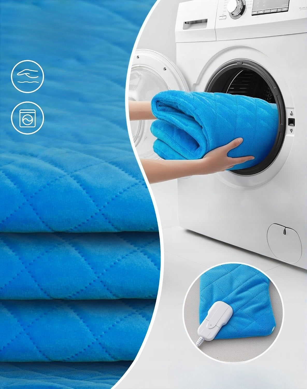 Electric pillow warming for neck and shoulders blue soft timer Medical device no