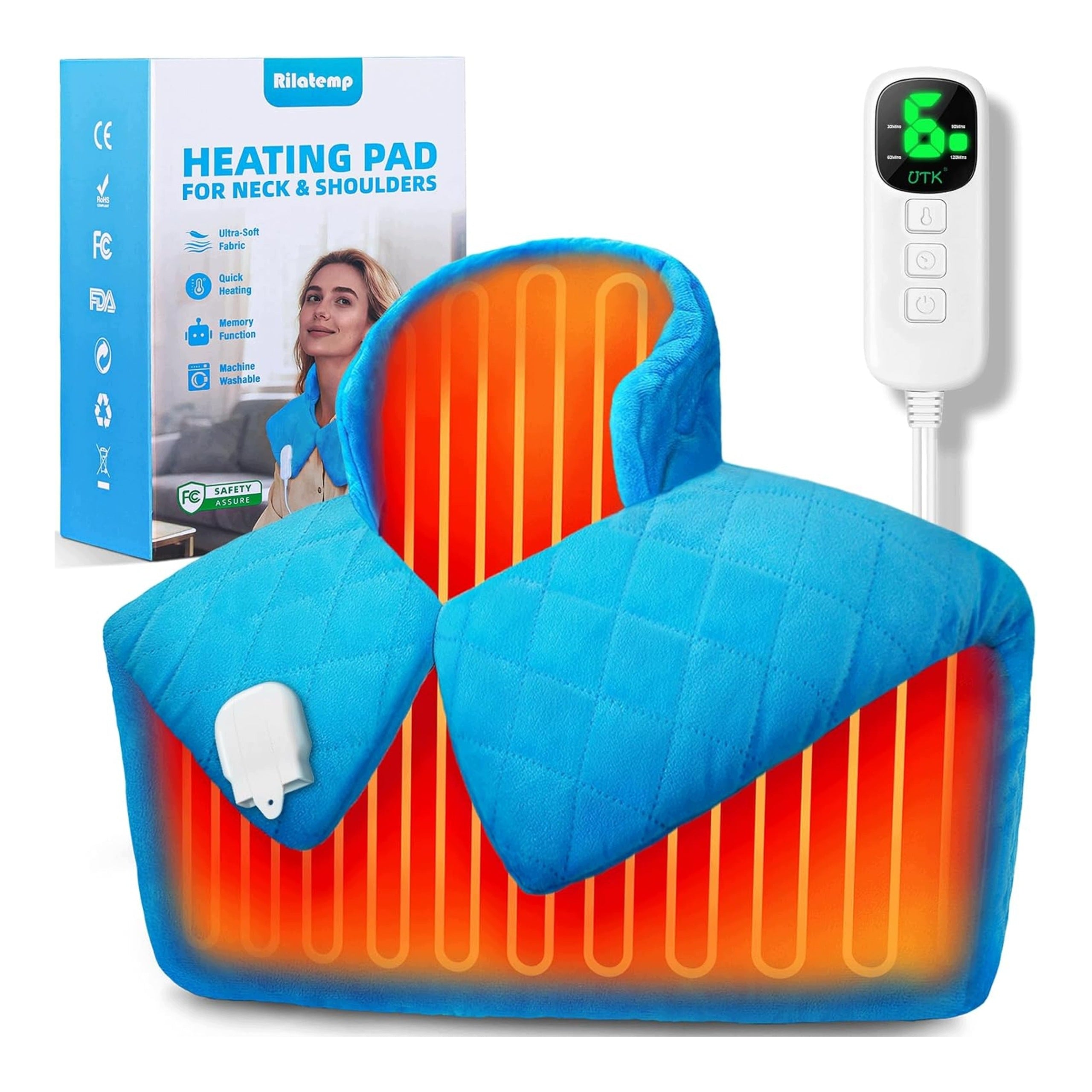 Electric pillow warming for neck and shoulders blue soft timer