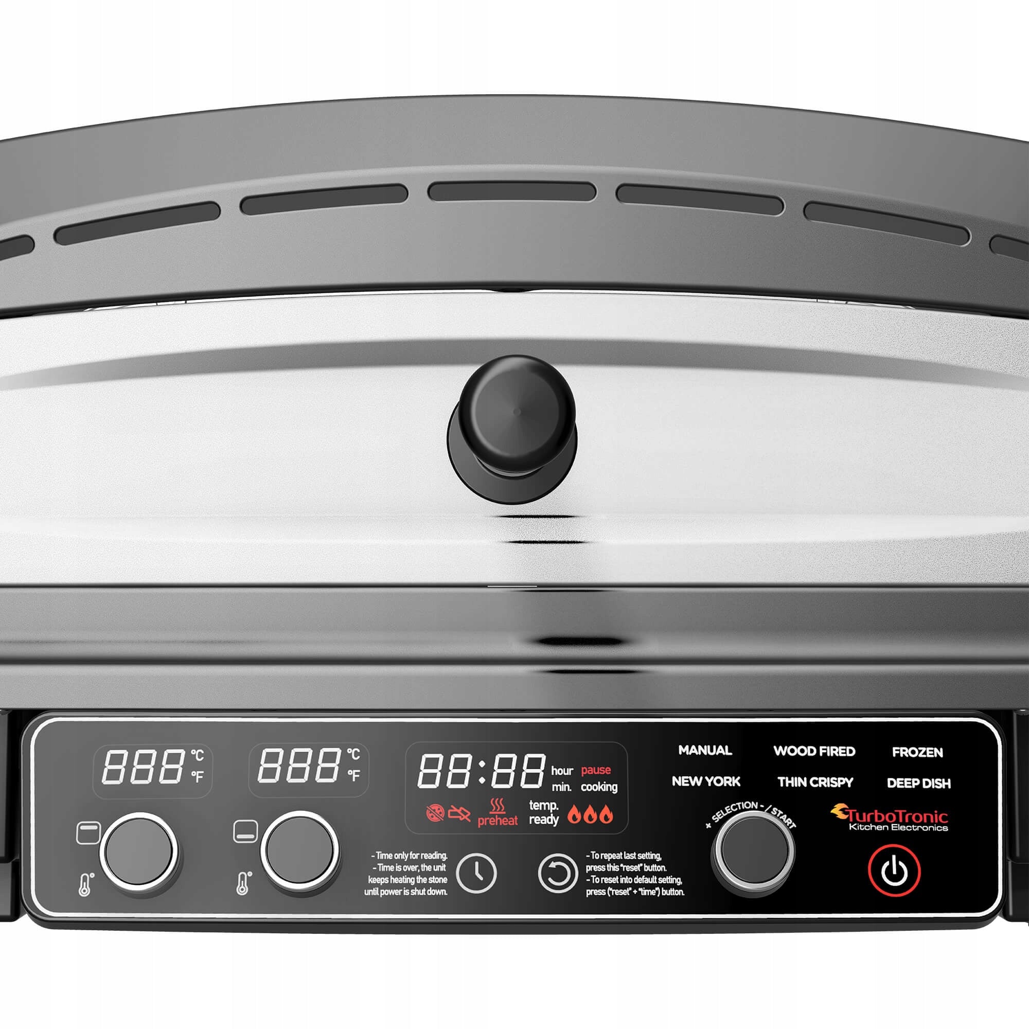 Electric pizza oven 2200 W 450°C with chamotte stone 37 cm shovel Functions toasting with the bottom heater toasting with top heater thermostat