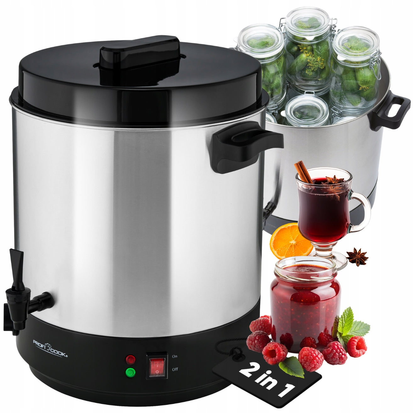 Electric pot, pasteurizer, beverage heater, brewer 32l ProfiCook