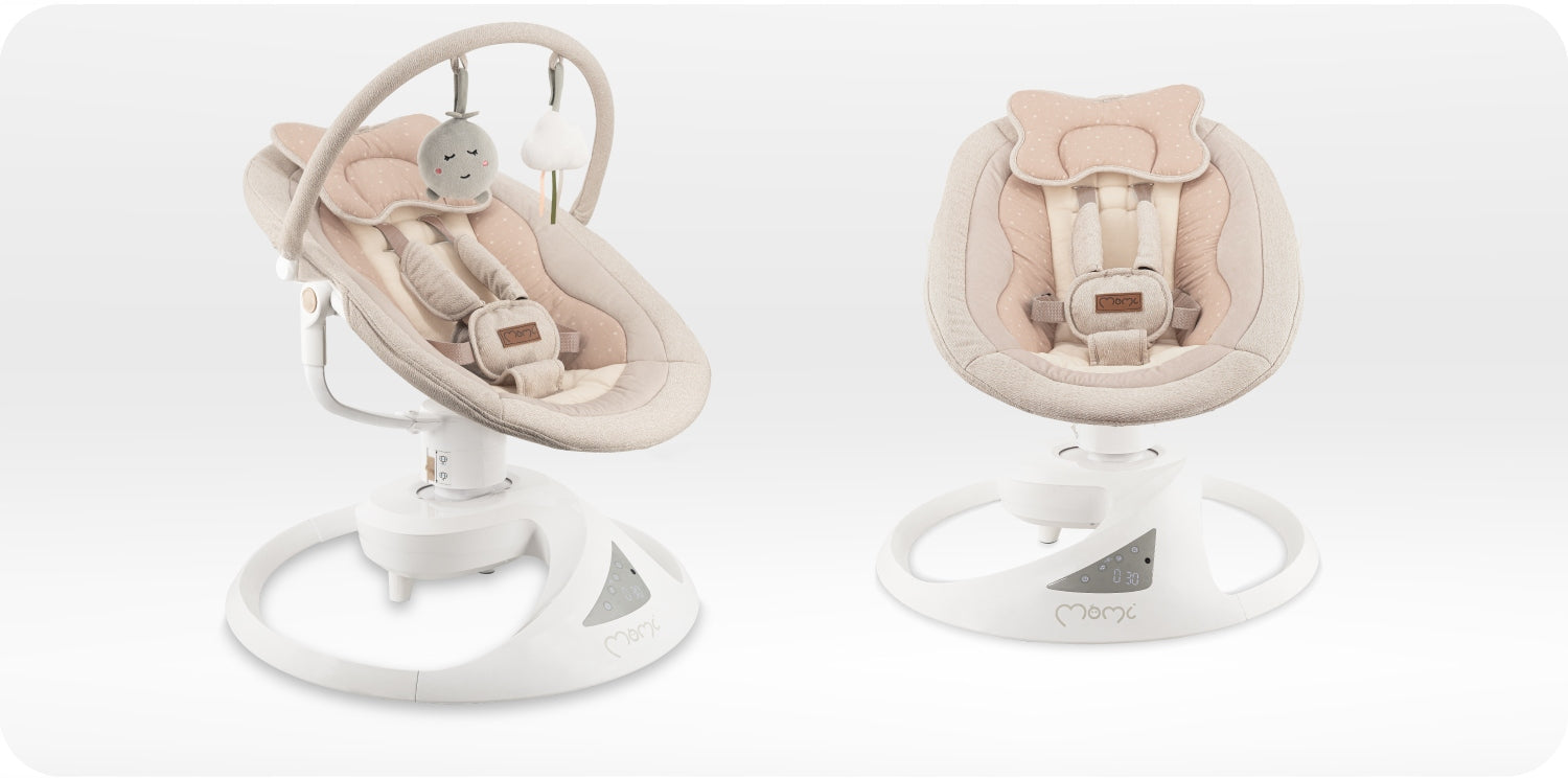 Electric rocker 360° MoMi PEARL beige - lounger melodies pilot Packaging status original