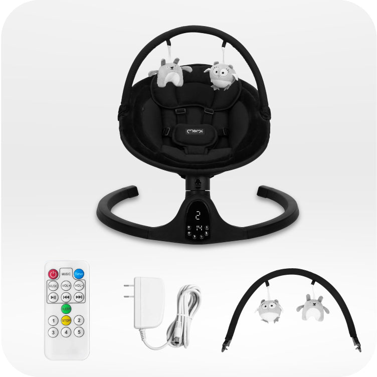 Electric rocker MoMi KENANI black - lounger melodies bluetooth remote control Manufacturer code BULE00038
