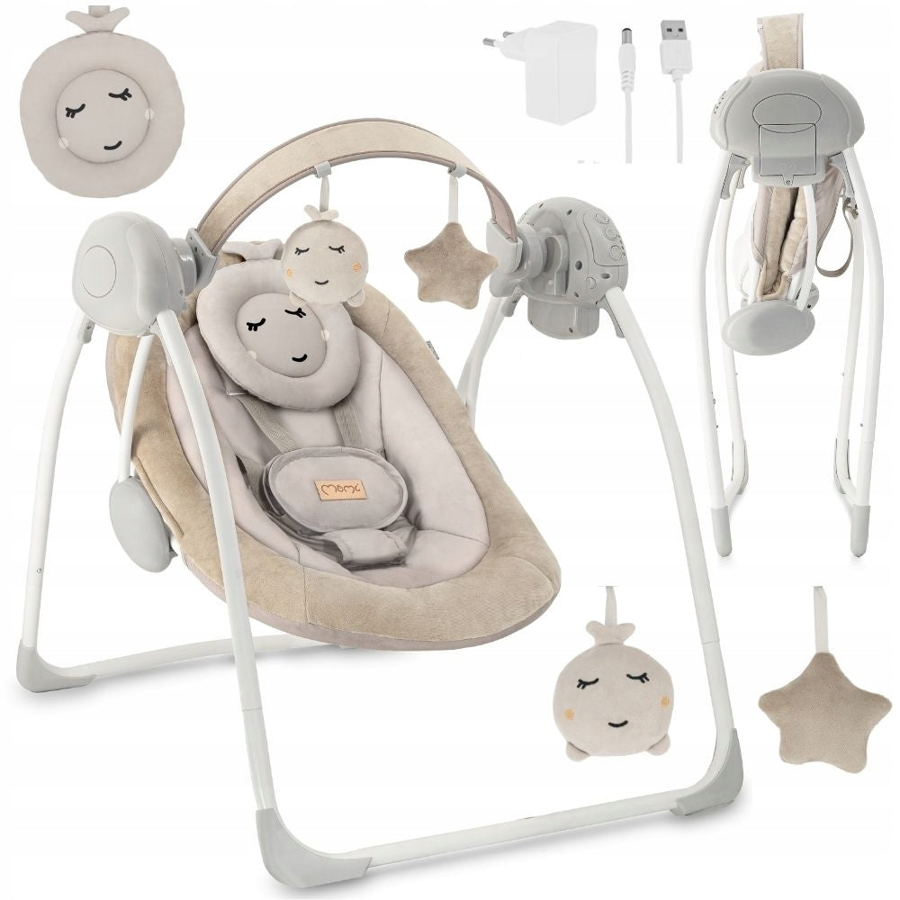 Electric rocker MoMi LISS beige - lounger melodies vibration toy