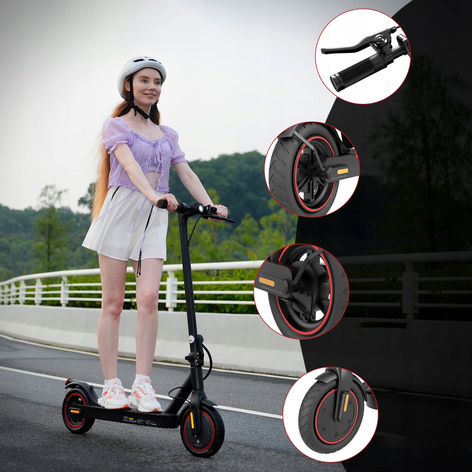 Electric scooter 350W 36V7.8Ah for Adult 34km 3 speed settings Rear Drive Manufacturer code Electric scooter 350W