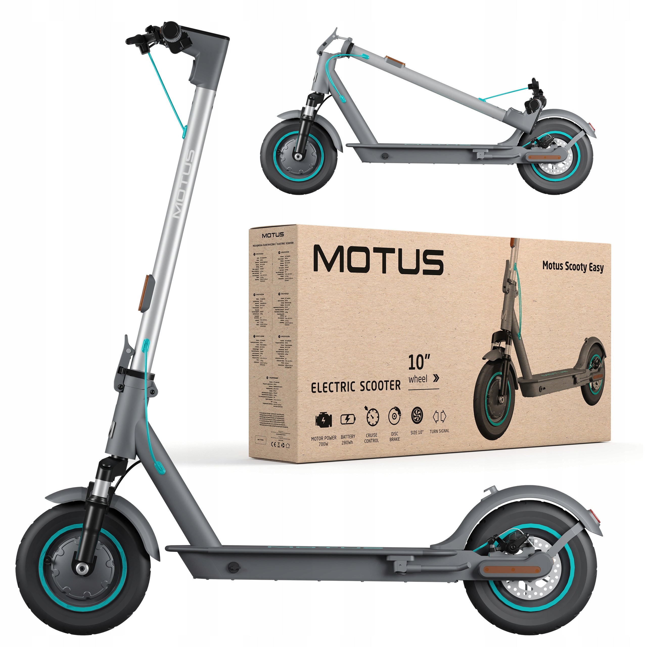 Electric scooter Motus Scooty Easy 350W, 10", range up to 30km, 7,8 Ah