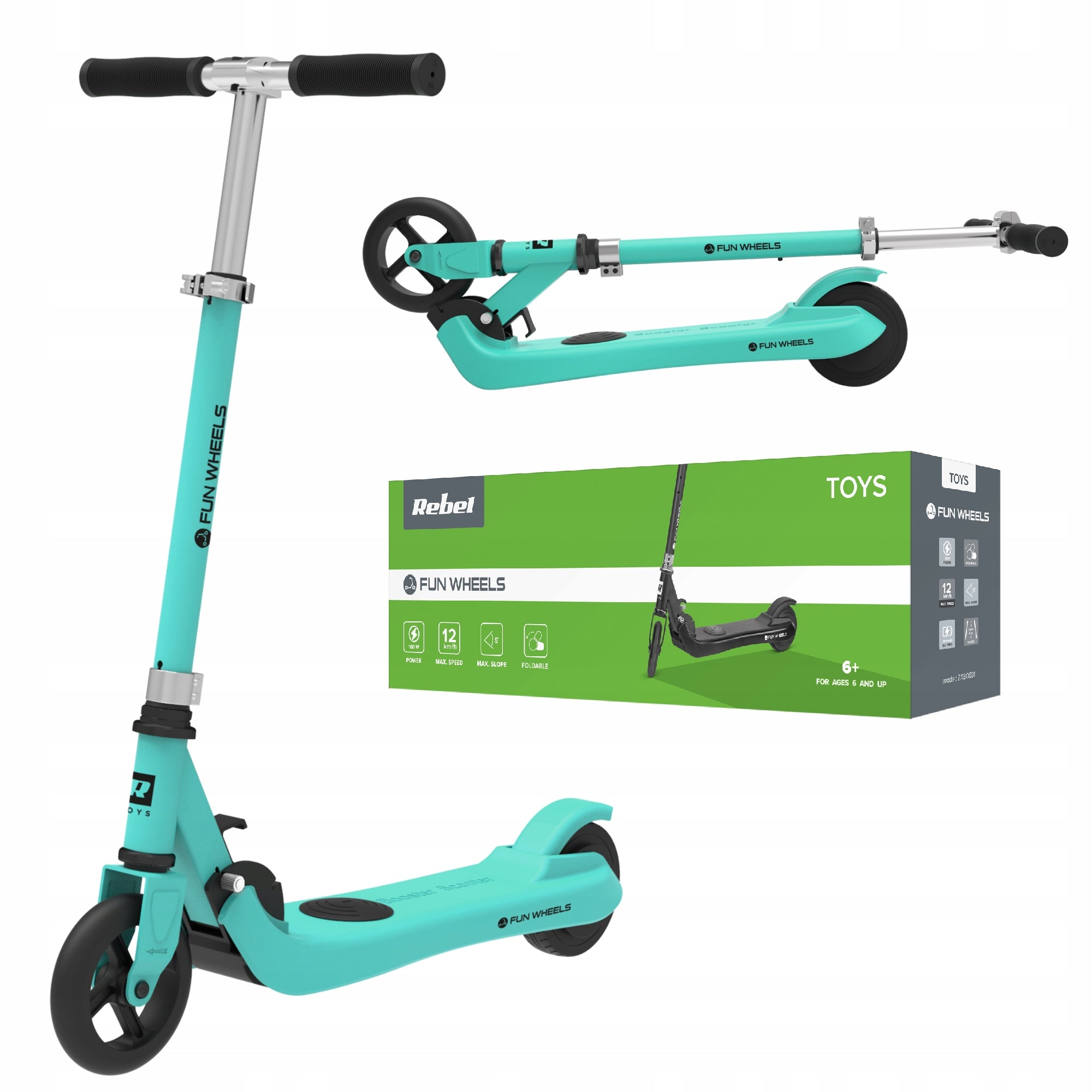 Electric scooter for children 12km/h 50kg Rebel foldable lightweight IPX4