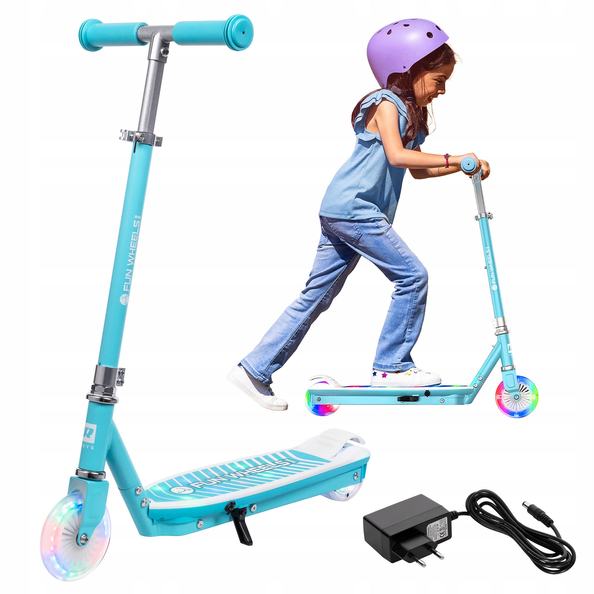 Electric scooter for children FUN WHEELS LIGHT BLUE 50W 50kg 8 km/h 6km