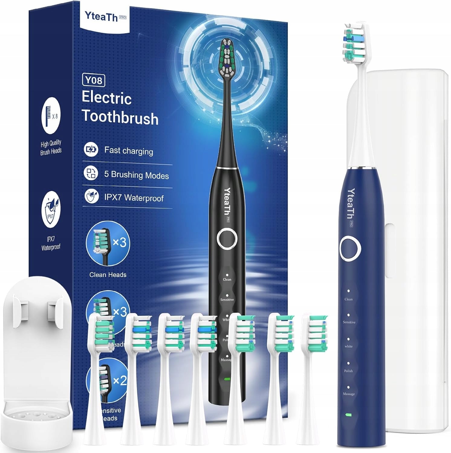 Electric toothbrush 5 modes + 8 heads, 120 working days