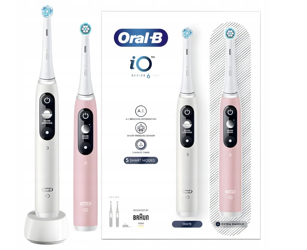 Electric toothbrush BRAUN Oral-B iO6 DuoPack White/Pink