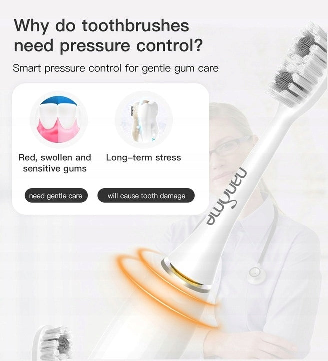 Electric toothbrush Nandme NX8000+ 2 tips Power supply battery and mains