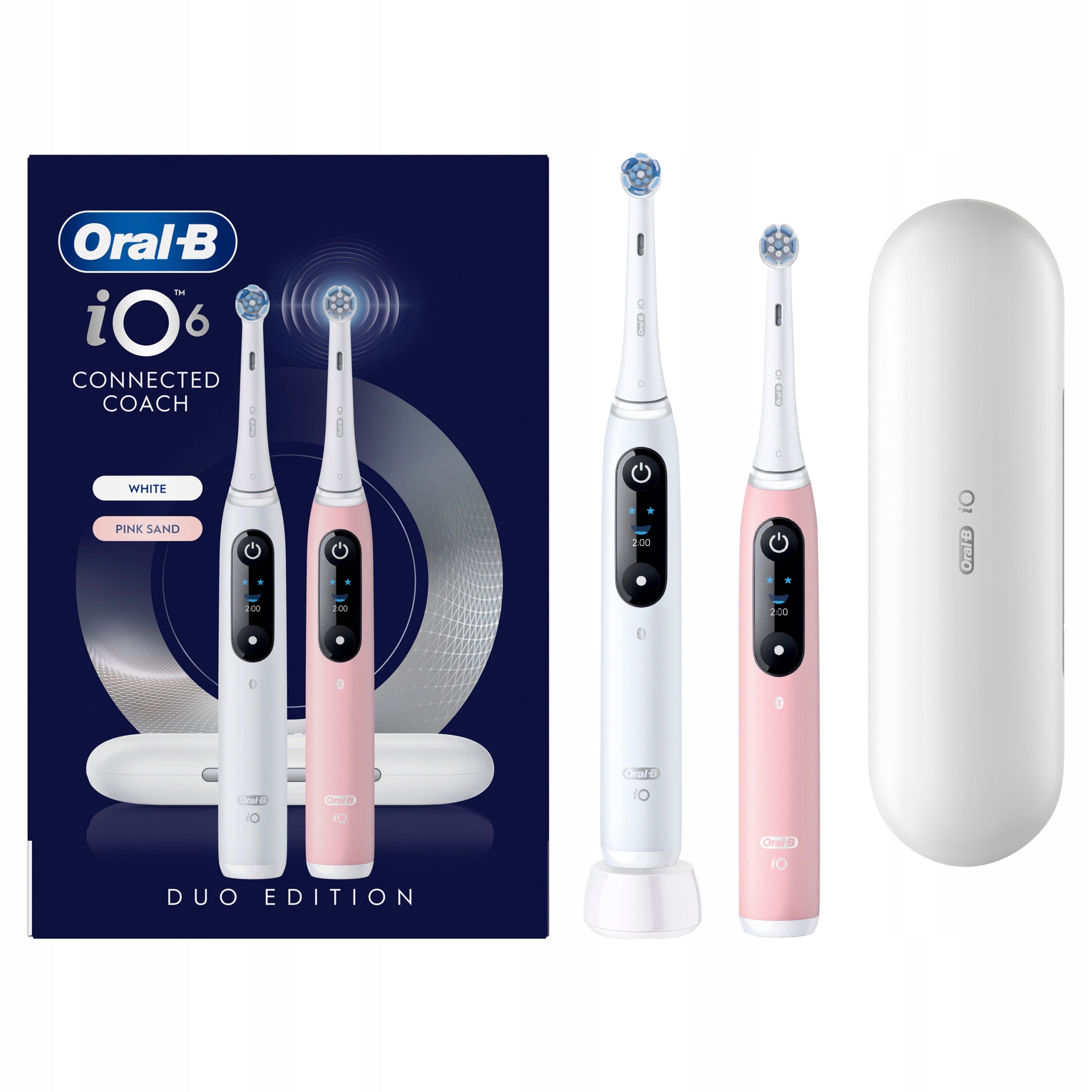 Electric toothbrush Oral-B iO6 DuoPack White/Pink + Travel Case