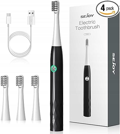 Electric toothbrush SEJOY sonic 8 tips black Manufacturer code T512-BLA