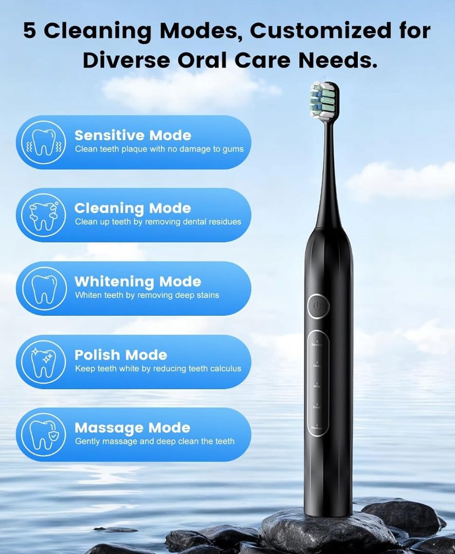 Electric toothbrush, adult toothbrushes 5 modes 8 heads Brand 100