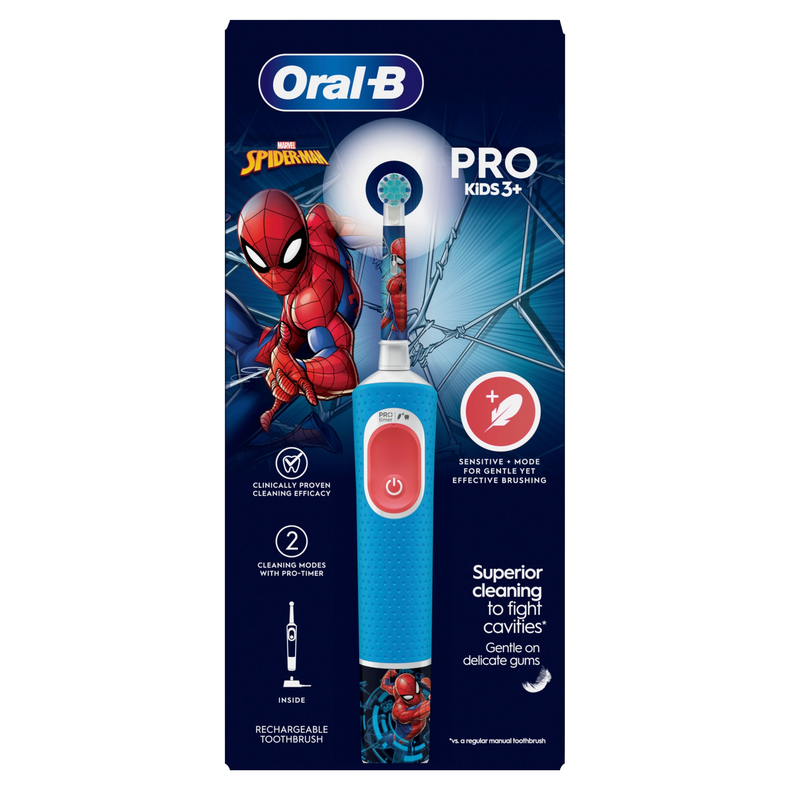 Electric toothbrush for children Oral-B Pro D103 Kids Spiderman 3+ Brand Oral-B