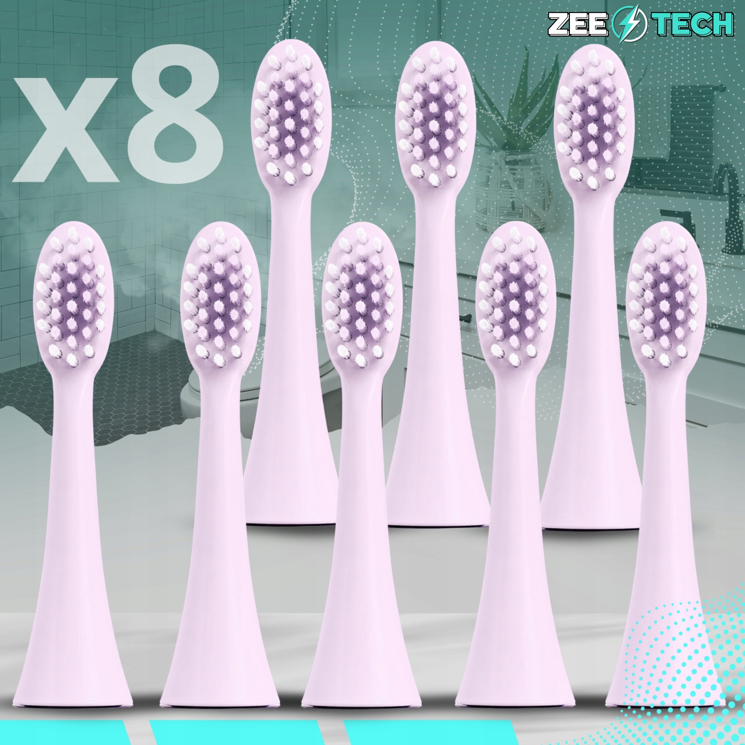 Electric toothbrush for children sonic teeth 4 modes + 8 tips Brand ZeeTech