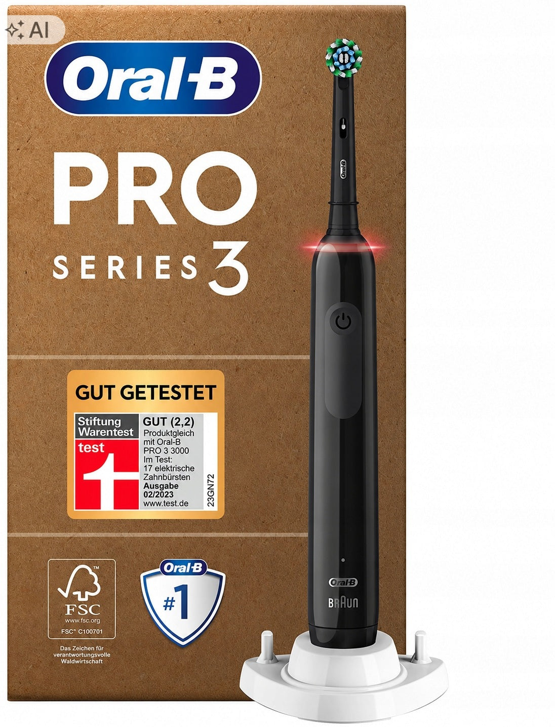 Electric toothbrush with pressure control Oral-B Pro Series 3 black
