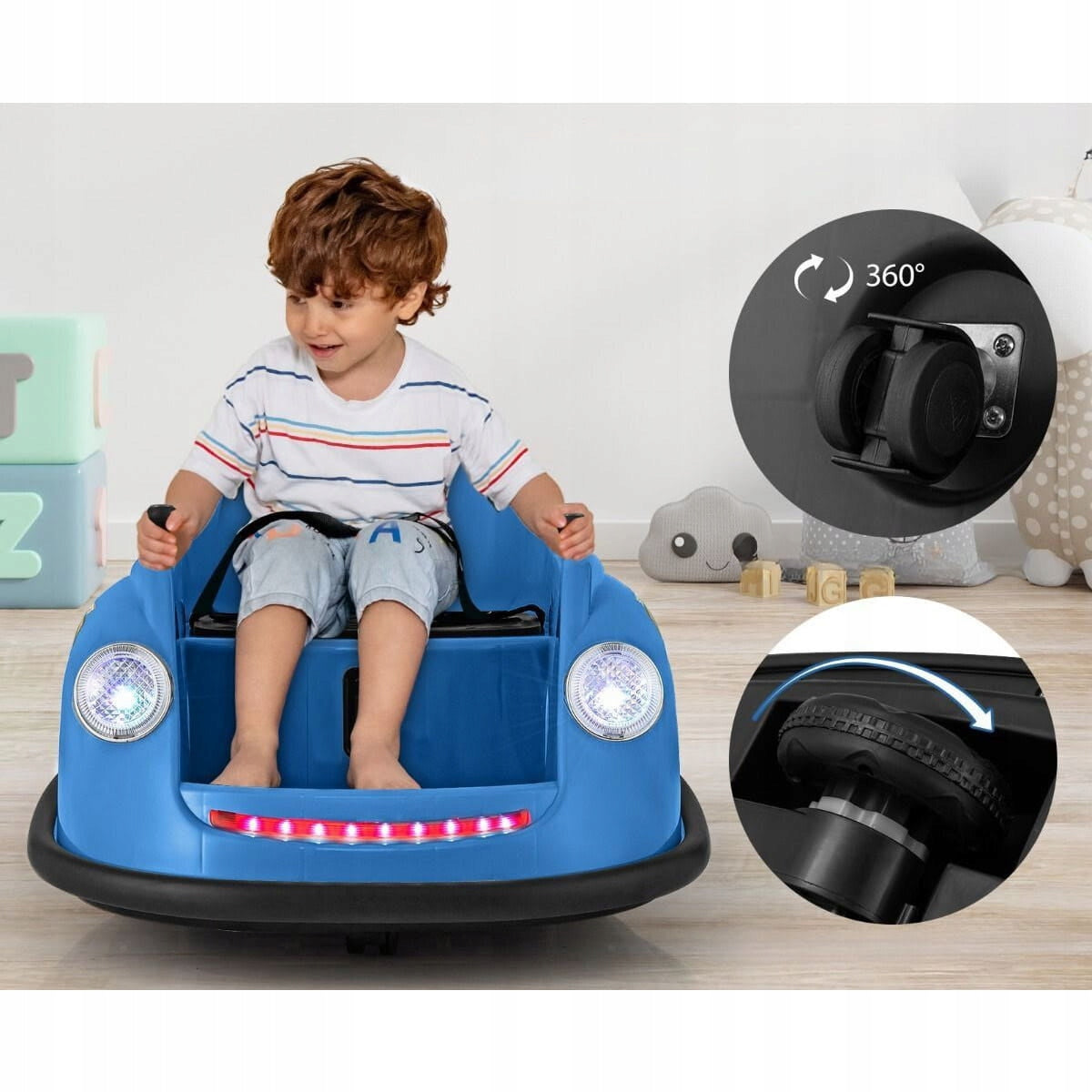 Electric toy car for children 360° Bumper blue Brand Costway
