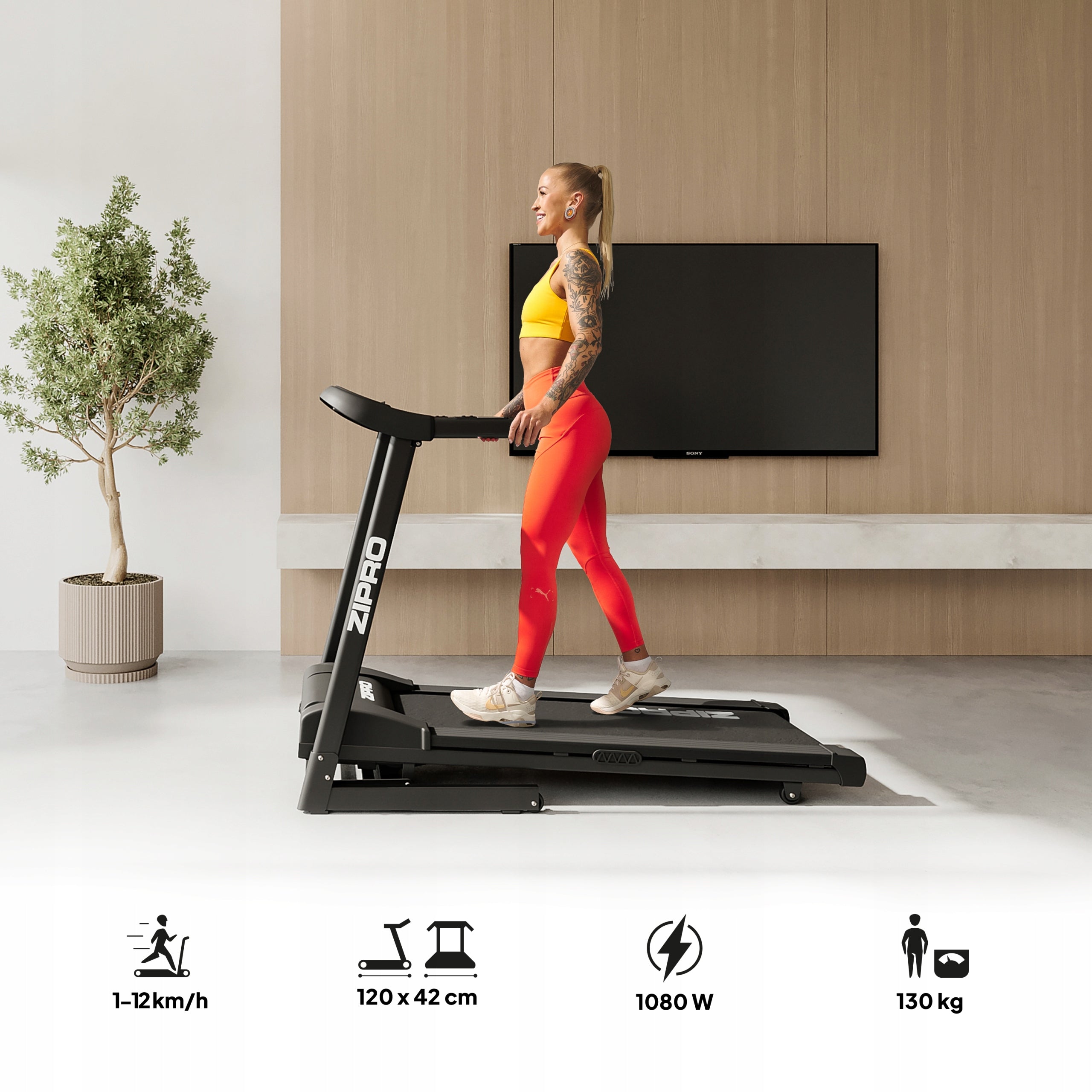 Electric training treadmill with inclination angle adjustment - Pulse Zipro EAN (GTIN) 5902659844408