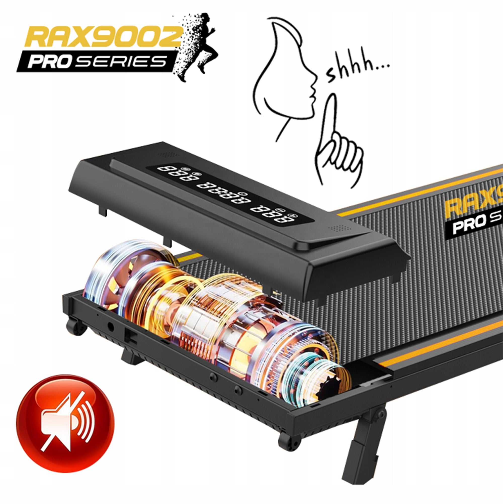 Electric treadmill 12km/h home Walkingpad LARGE DISPLAY QUIET RAX9002 Kind electric