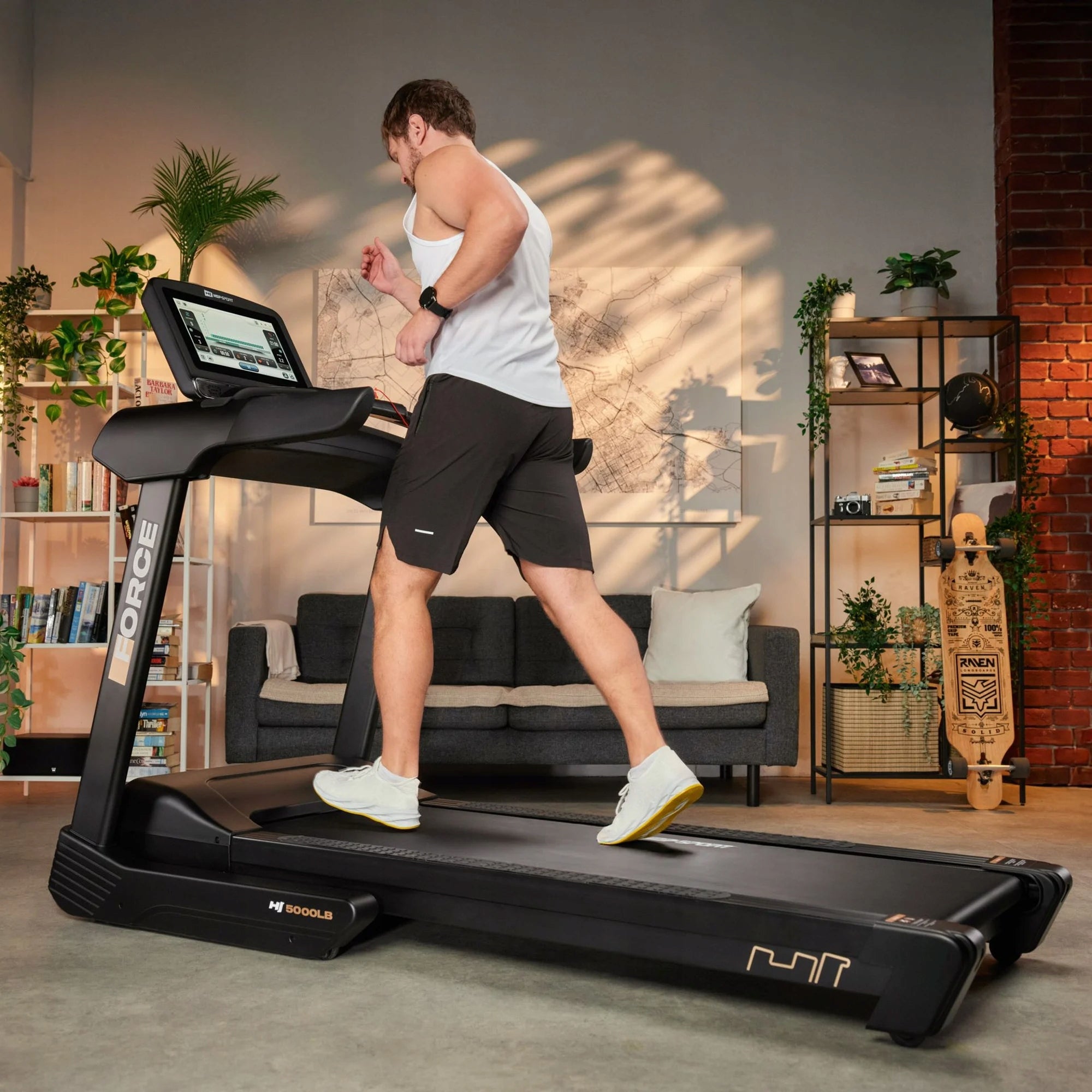 Electric treadmill 4,5KM Folding 22km/h Wide Belt Shock Absorption Additional features Bluetooth speakers keyboard shortcuts safety key transport wheels place for water bottle place for mobile phone/tablet foldable training programs tilt angle adjustment touch sensors USB port mobile device compatibility display