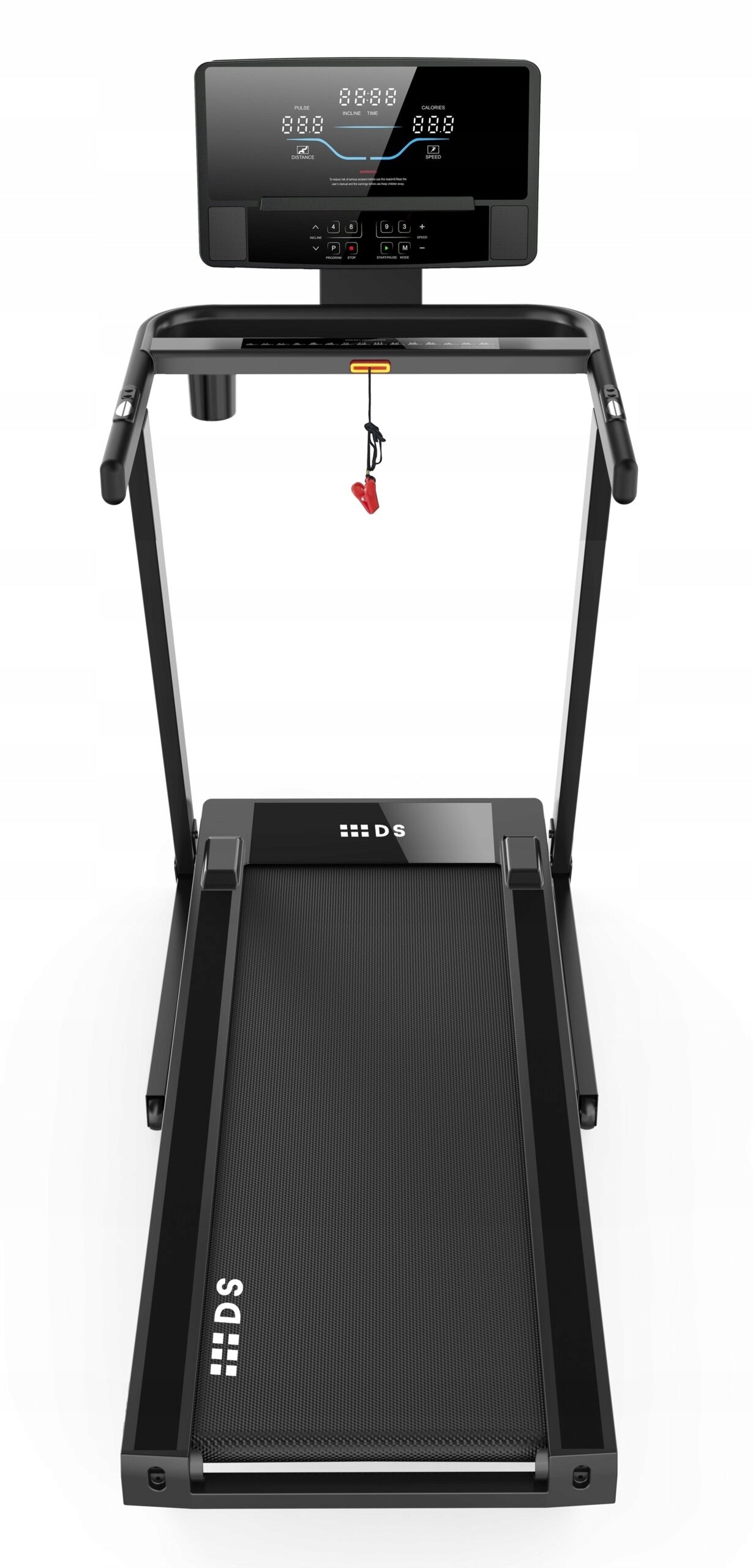 Electric treadmill DS FITNESS Runner AppReady DS-3308R 1305W 16km/h Additional features Bluetooth foldable display transport wheels speakers place for water bottle keyboard shortcuts place for mobile phone/tablet safety key tilt angle adjustment mobile device compatibility training programs