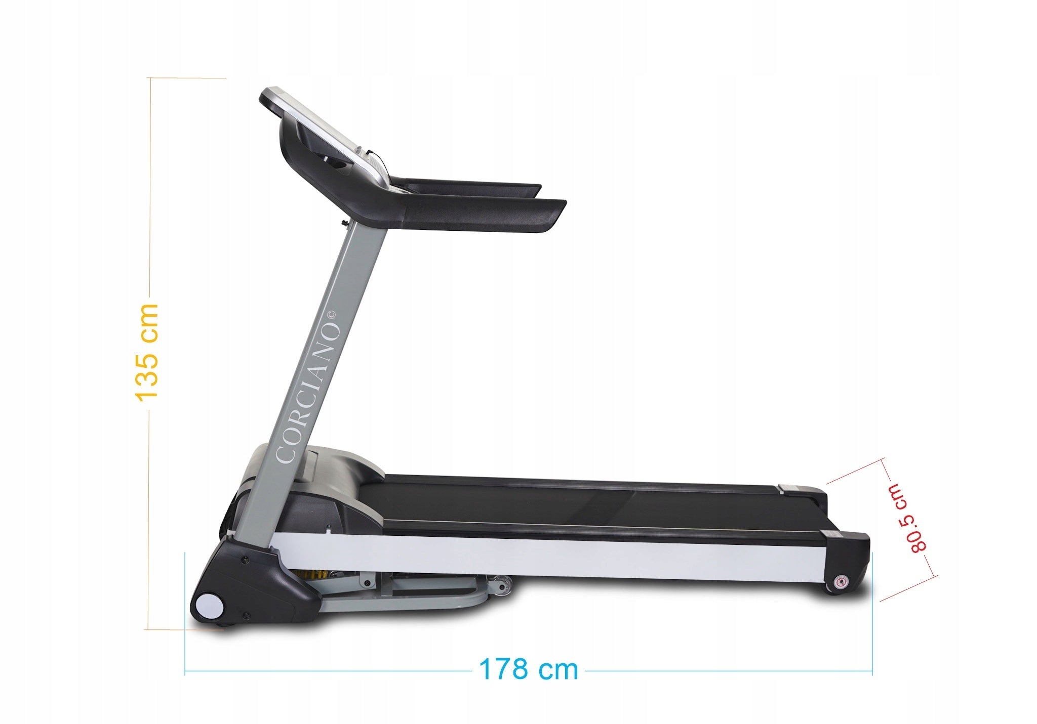Electric treadmill Grande Corciano 20km/h 130kg Home Folding Auto lift Product weight 86 kg