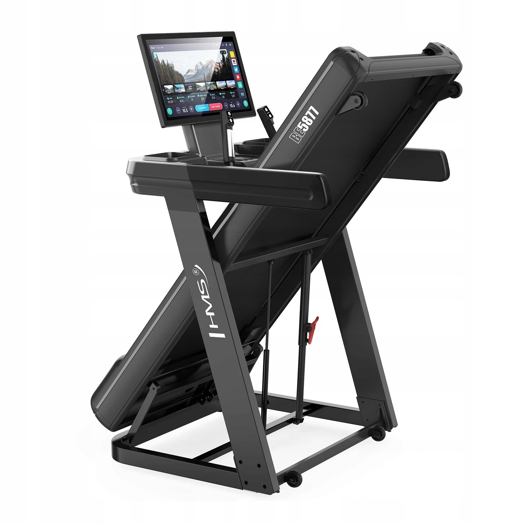 Electric treadmill HMS BE5877 3355W 22km/h Measurements training duration pulse distance burned calories number of steps fat speed