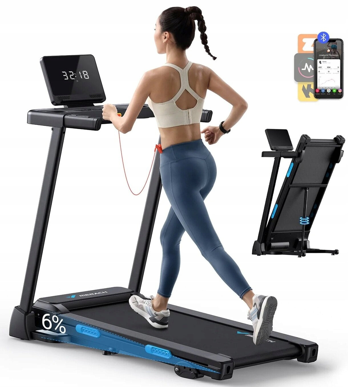 Electric treadmill MERACH MR-T12B1 1839W 12 km/h Brand Merach