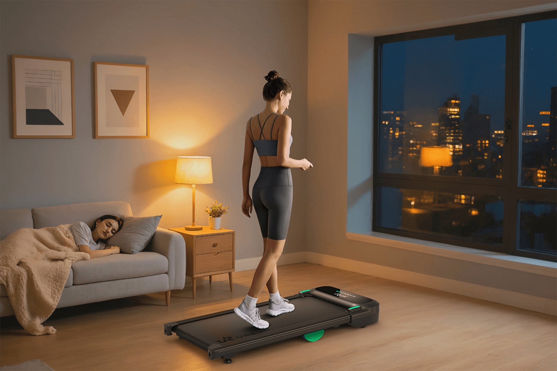 Electric treadmill UREVO SpaceWalk 5 600W 6 km/h, Black Brand Urevo