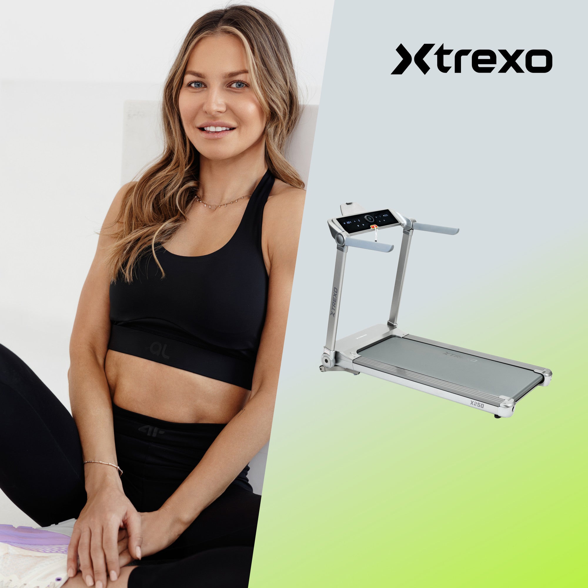Electric treadmill XTREXO TXO-X250-S FOLDING ANGLE ADJUSTMENT 1-16 km/h Packaging status original