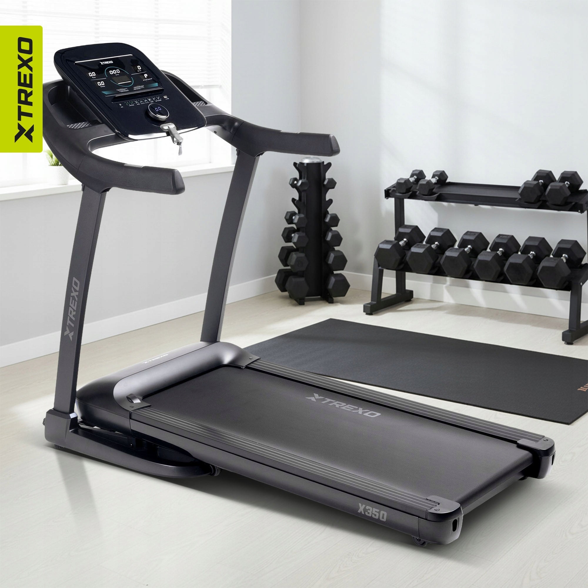 Electric treadmill XTREXO TXO-X350-B 1575x750x1313mm SHOCK ABSORPTION Kind electric