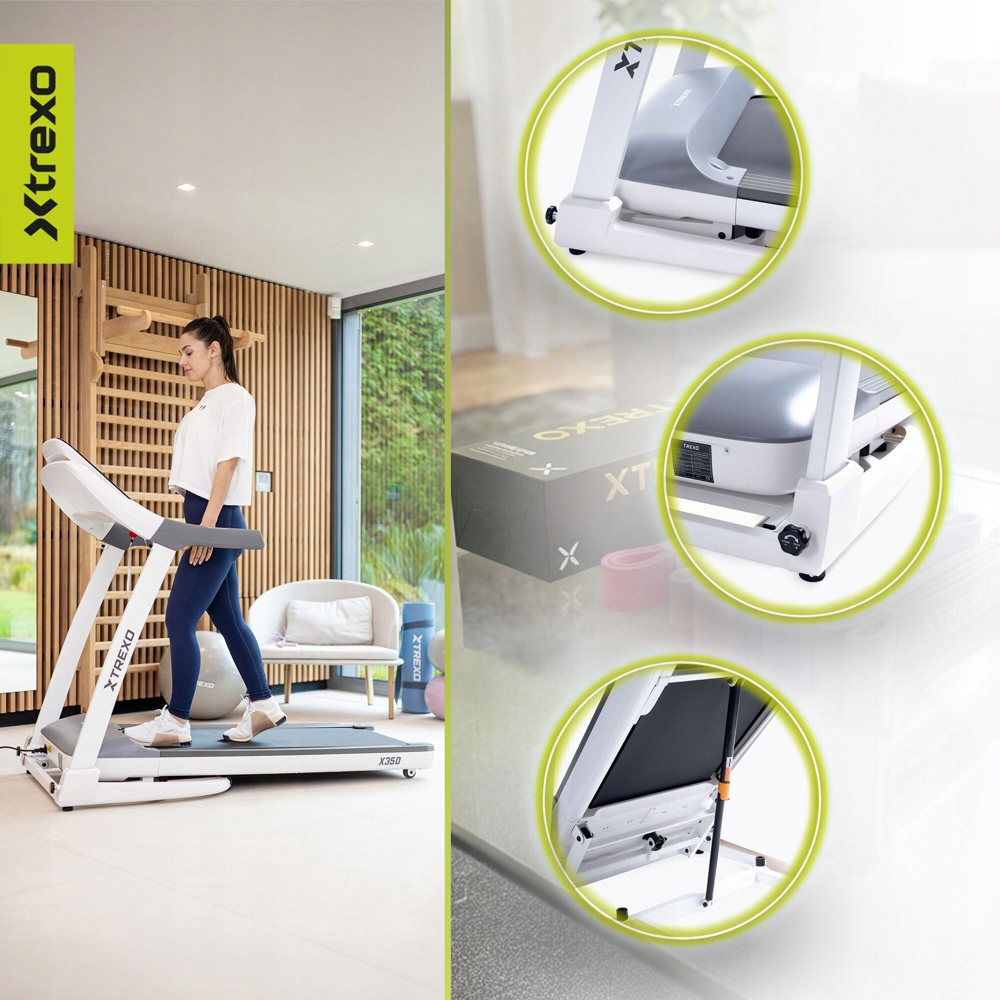 Electric treadmill XTREXO TXO-X350-W 1-16 km/h 157x79x127cm Brand Xtrexo