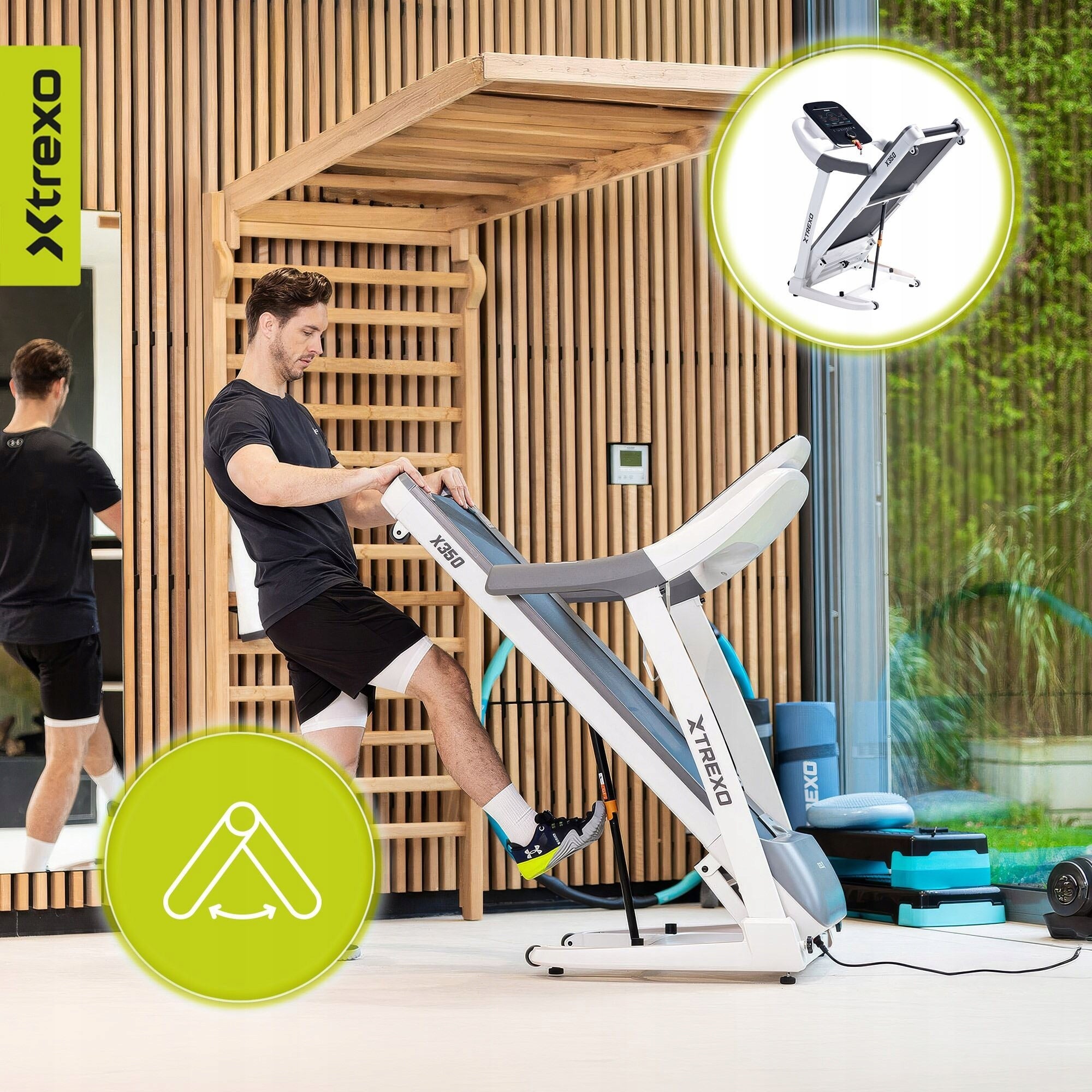 Electric treadmill XTREXO TXO-X350-W 1-16 km/h 157x79x127cm Measurements training duration distance speed burned calories