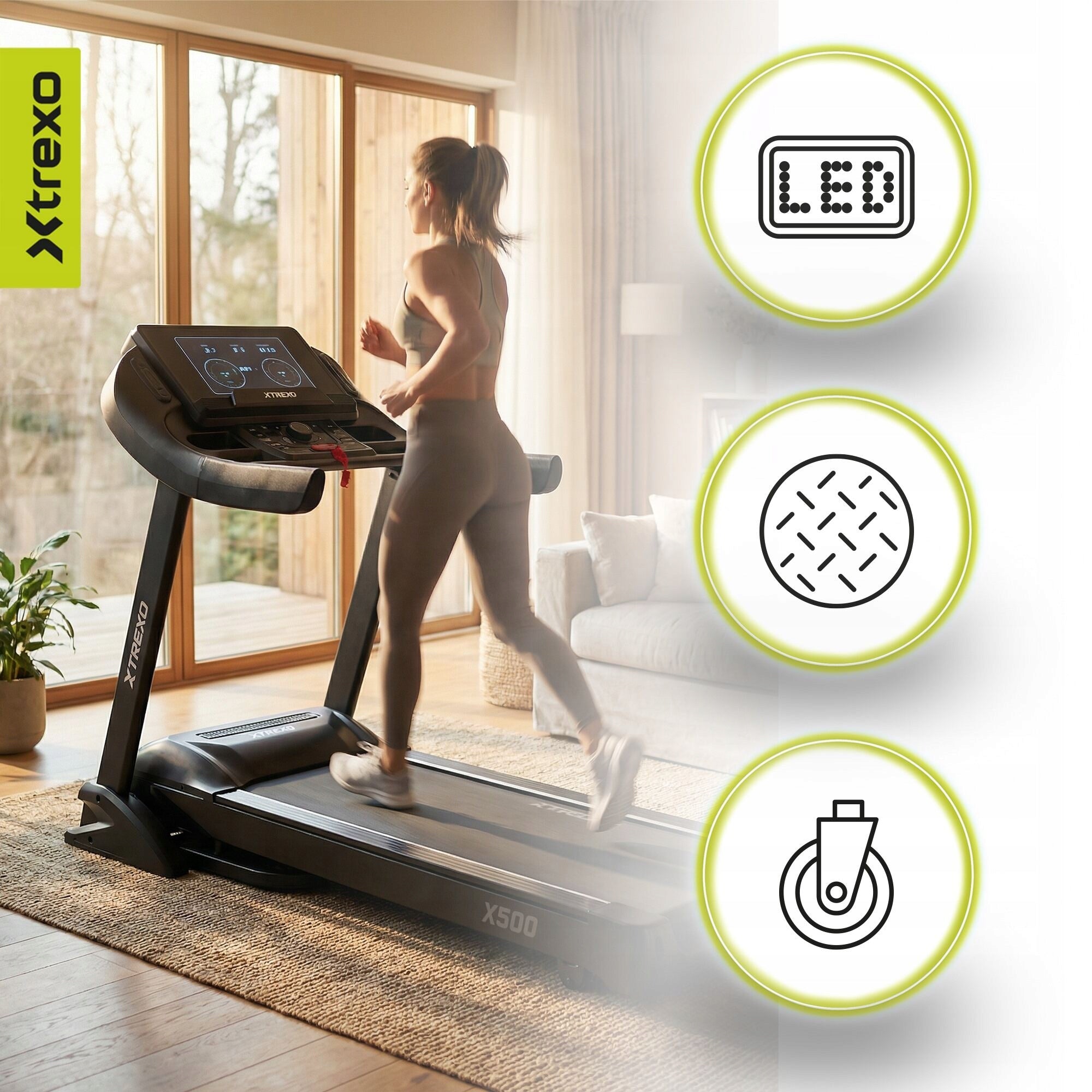 Electric treadmill XTREXO TXO-X500 black 1-20KM/H Folding Adjustable Kind electric
