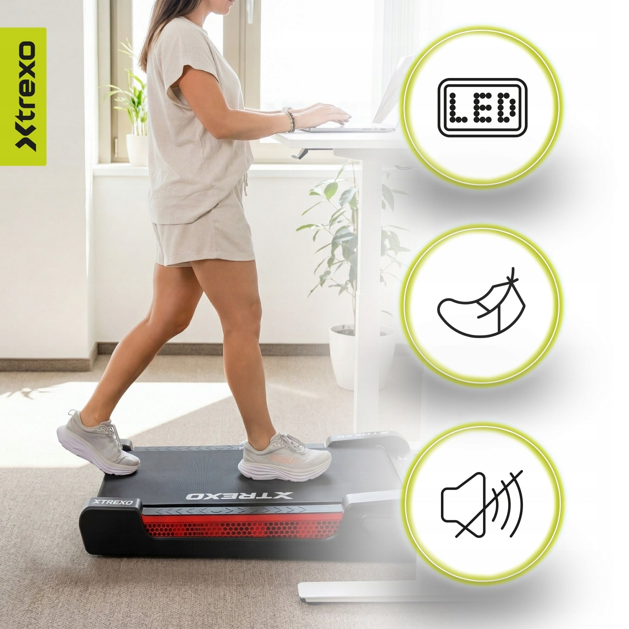 Electric treadmill XTREXO Walking Pad W200 105x55x18 Home 1-5 km/h Kind electric
