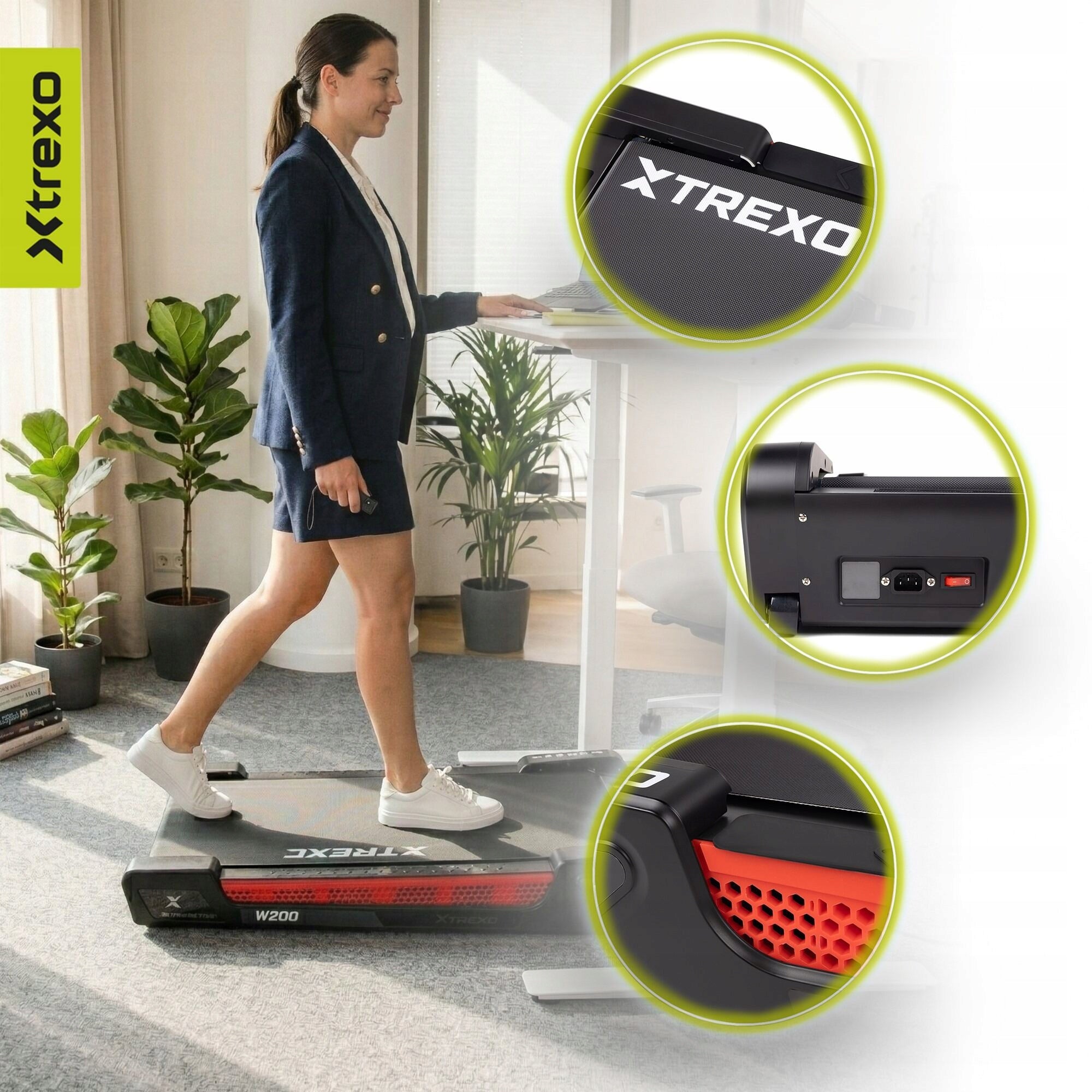 Electric treadmill XTREXO Walking Pad W200 105x55x18 Home 1-5 km/h Model other